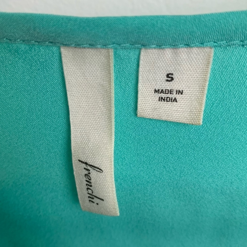 Frenchi Turquoise Short Sleeve Blouse - Picture 3 of 7